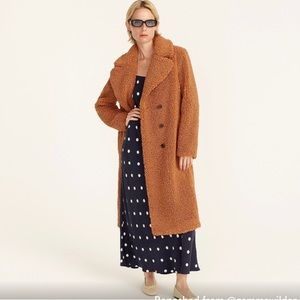J. Crew Sherpa Teddy coat faux sterling NWT Small